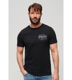 Superdry für Herren. M1011979A Vintage Heritage Logo-T-Shirt schwarz (XXL), Lässig, Baumwolle, Kurzarm von Superdry