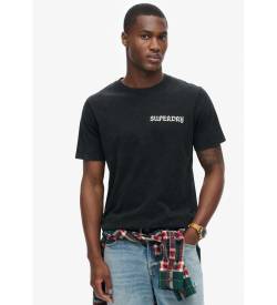 Superdry für Herren. M1012012A Tattoo Grafik-T-Shirt schwarz (L), Lässig, Baumwolle, Kurzarm von Superdry