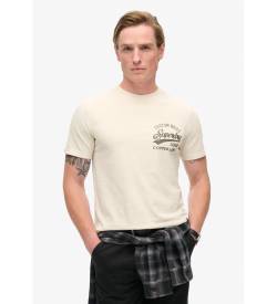 Superdry für Herren. M1012024A Copper Label Brust Grafik-T-Shirt weiß (S), Lässig, Baumwolle, Kurzarm von Superdry