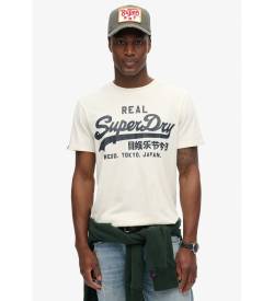 Superdry für Herren. M1012025A Klassisches Vl-Grafik-T-Shirt weiß (S), Lässig, Baumwolle, Kurzarm von Superdry