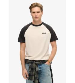 Superdry für Herren. M1012039A Essential Logo Baseball T-Shirt weiß (S), Lässig, Baumwolle, Kurzarm von Superdry