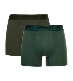 Superdry für Herren. M3110339A 2er-Pack Boxershorts aus Bio-Baumwolle grün (S), Heimtextilien, Nachhaltig von Superdry
