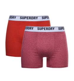 Superdry für Herren. M3110339A 2er-Pack Boxershorts aus Bio-Baumwolle rot (S), Heimtextilien, Nachhaltig von Superdry