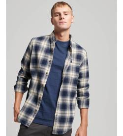 Superdry für Herren. M4010727A Holzfällerhemd aus Bio-Baumwolle mit marinefarbenem Karo (XXL), Lässig, Langarm, Nachhaltig von Superdry