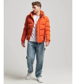 Superdry für Herren. M5011743A Everest orange gesteppte Kapuzenjacke mit Kapuze (XL), Lässig, Polyester, Langarm von Superdry