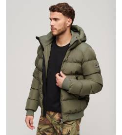 Superdry für Herren. M5011904A Bomber Sports Puffer grün (S), Lässig, Recyceltes Polyester von Superdry