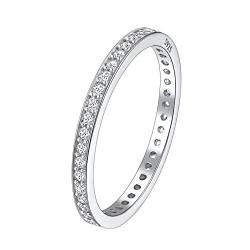 Suplight Herren Ring in 925 Sterling Silber Fingerringe Weißer Cubic Zirkonia Bandring Spannrings 14K Weißgold Solitärring Verlobungsring Eternityringe Silberschmuck 65 von Suplight