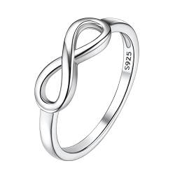 Suplight Silber Ringe 925 Frauen Infinity Fingerring Freundschaftsringe mit Geschenkebox für Muttertag Geburtstag Valentinstag Größe 52 von Suplight