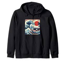 Surfing Cat Hokusai Great Wave Off Kanagawa Japanese Retro Kapuzenjacke von Surfing Cat Hokusai Great Wave Off Kanagawa Japan