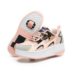 Surwin Schuhe mit Rollen Versenkbarer, Schuhe mit Rollen für Mädchen, Schuhe mit Rollen für Jungen mit Rollen, Schüler Abnehmbar Outdoor Roller Skate Shoes, Turnschuhe Skateboardschuhe von Surwin