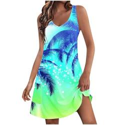 Damen Sommerkleider Teenager Mädchen Sommer Strandkleid Trägerkleid Vertuschung Westenkleid Sexy Sommerkleid Damen Knielang Kleid Mit Taschen Lässiges Bedrucktes Kleider ärmelloses Slipkleid von Susenstone