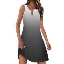 Freizeitkleid Damen Kleid Ohne Ärmel Tshirt Kleid Sale Angebote Lässig Bedrucktes Damenkleid mit Rundhalsausschnitt Summer Dress Damenkleider Elegant Sommerkleider Damen Leicht Und Luftig von Susenstone