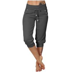 Hose Damen Trainingshose Sommer Wanderhose Damen Kurzgröße Sporthose Laufshorts Jogginghose Enge Sommerhose Damen Leicht Sportshorts mit Hoher Taille Und Cargotasche Kurze Hosen Damen von Susenstone