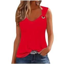 Tank Top Damen Sexy Bedrucktes äRmelloses T-Shirt für Damen Weste Elegant Lockeres Tanktop Modisches Neckholder Tops Y2K Oberteil Trägertop Damentop Croptops Sommer Kurz Weiß Frauen Tank Top von Susenstone