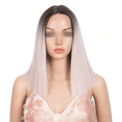 Cosplay-Kunsthaar-Perücke, kurzer Bob, glatt, Ombré-Blond, für schwarze Frauen, Hochtemperaturfaser, TT6-PK18, 35,6 cm von Suwequest