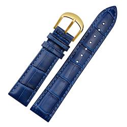 Svapo Für Brand Watch Bracelet Belt Woman Watchbänder echtes Leder -Armband -Band 10 12 14 16 18 20 22mm Multicolor -Uhren -Bänder(Blue gold,16mm) von Svapo