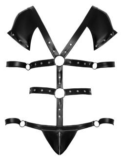 Body in Harness-Optik mit 4 abnehmbaren Fesseln von Svenjoyment Bondage