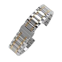 20 22mm Edelstahl-Armband Metall-Uhrenarmband passend for Huawei GT-2-3-Pro 46m passend for Samsung Galaxy passend for Amazfit GTR Herren Damen Armband(Silver Golden,16mm) von Svincoter