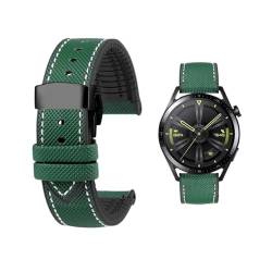 Passend for Breitling, Passend for Citizen, Passend for Tissot, Passend for Omega 20, 22 mm, 23 mm, 24 mm, Nylon-Fluorkautschuk-Armband, weiches Silikonarmband, Herren-Uhrenarmband(Green White black B von Svincoter