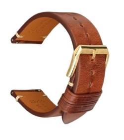 Retro-Lederarmband for Herren und Damen, Schwarz, Grau, Braun, passend for Casio Smartwatch, 20mm, 22mm, Schnellverschluss-Uhrenarmbänder(Brown G Buckle,24mm) von Svincoter