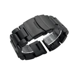 Svincoter Massive Verdickung 5,5 mm 316L Edelstahl Uhrenarmbänder Silber 22 mm 24 mm 26 mm Metall Uhrenarmband Armband Armbanduhren Armband(Black,24mm) von Svincoter