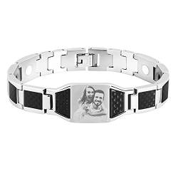 Svyqwmz Personalisierte Armbänder mit eingraviertem Namen Text Armbänder benutzerdefinierte Foto Armbänder Memorial Geburtstag Geschenke für Männer von Svyqwmz