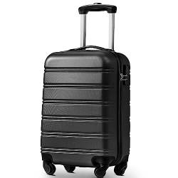 Sweiko Koffer Handgepäck 57 * 35 * 23 Reisekoffer Leicht Kabinentrolley Rollkoffer Hartschale Rollkoffer Reisekoffer mit 4 Rollen und TSA Schloss, ABS-Material Suitcase (schwarz) von Sweiko