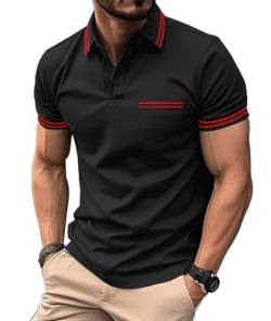 SwissWell Herren Poloshirt Kurzarm Atmungsaktiv Tennis Golf Polo Sommer Freizeit Sport Schnelltrocknend T-Shirts Regular Fit von SwissWell