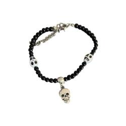 Sxett Totenkopf-Kürbis-Perlenarmbänder, verstellbares Armband, lustiger Armreif, Party-Schmuck, einfache Halloween-Perlen-Armbänder von Sxett