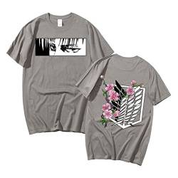 Sybnwnwm Anime Attack On Titan Survey Corps T-Shirt Leiv T-Shirt Tee Shirts für Damen und Herren, dunkelgrau, L von Sybnwnwm