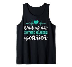 Systemische Sklerose Bewusstsein Papa Blaugrün Band Vater Unterstützung Tank Top von Systemic Sclerosis Awareness Products (Lwaka)