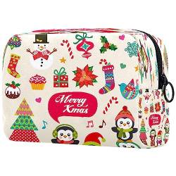 Weihnachten (1207) Kulturtasche Für Damen Kosmetiktasche Reise Kulturbeutel Faltbar Schminktasche Wasserdicht Make-Up Organizer 18.5x7.5x13cm von SzELL