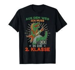 Dino Aus Dem Weg Ich muss in die 2 Klasse - Einschulung T-Shirt von T-Rex Dino Dinosaurier Erstklässler - Schulkind