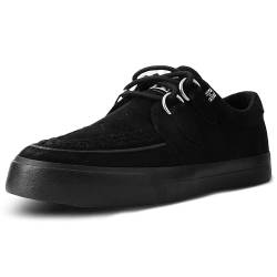 T.U.K. Vegan Creeper Sneaker - Herren & Damen Schuhe - Farbe Black Vegan Suede - Puck, Goth und Rocker Style Leder und Wildleder Schnürschuhe - Größe 43 von T.U.K.