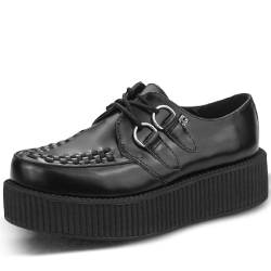 T.U.K. Leather Viva High Creeper - Herren & Damen Schuhe - Farbe Black Leather - Größe EU40 von T.U.K.