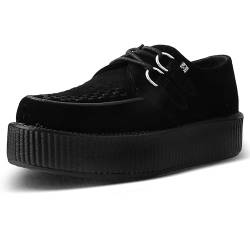 T.U.K. Leather Viva High Creeper - Herren & Damen Schuhe - Farbe Black Suede - Größe EU43 von T.U.K.