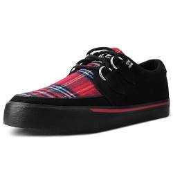 T.U.K. Vegan Creeper Sneaker - Herren & Damen Schuhe - Farbe Black Tartan Vegan Suede - Puck, Goth und Rocker Style Leder und Wildleder Schnürschuhe - Größe 45 von T.U.K.