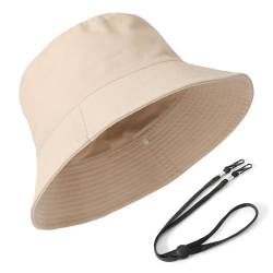 TAGVO XXL Fischerhut für Damen Herren, UPF50+ Reversibel Bucket Hats für Großen Kopf, Beidseitigen UV-Schutz Baumwolle Sonnenhut mit Breiter Krempe von TAGVO