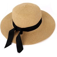 TAN.TOMI Strohhut Stroh Sonnenhut für Frauen, Sommerhut Faltbarer Sonnenhut UPF 50+ mit Sonnen Shade Strand breite Krempe Damen von TAN.TOMI