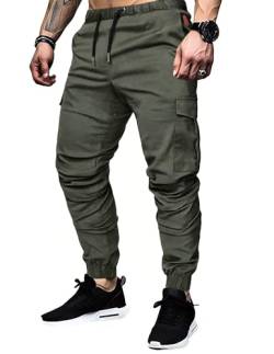 TARAINYA Cargohose Herren mit 6 Taschen Jogginghose Männer Baumwolle Cargo Hosen Stretch Elastische Hosen Dunkelgrau M von TARAINYA