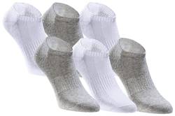 TASTIQ | Sneaker Socken Damen und Herren | Sneakersocken aus Baumwolle im 6er Pack | Grau-Weiß - Gr. 47-50 von TASTIQ