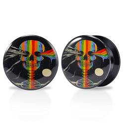 TBOSEN 1 Paar Acryl und Epoxid Flügel Schädel Eule Punk Element Schraubohren Tunnel Stecker Expander Piercing Modisches Geschenk 2g-1-3/16Zoll in 6mm-30mm von TBOSEN