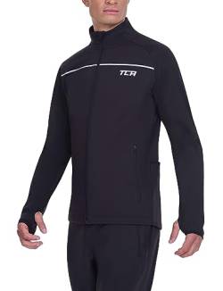 TCA Herren Thermische Radlaufjacke. Reflektierende atmungsaktive winddichte Jacke mit Reißverschlusstaschen - Schwarz, XXL von TCA