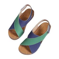 TDEOK Damenschuhe, lange Slipper-Socken für Damen, für den Sommer, einfarbig, zum Reinschlüpfen, lässig, offene Zehenpartie, flach, weiche Slipper-Socken für Damen Schuhe Glitzer Damen (Green, 39) von TDEOK