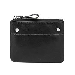 TDEOK Damentasche Modedesign Feine kleine PU- Geldbörse Geldbeutel Leichte Tasche Geldbörsen Herren Vintage (Black, One Size) von TDEOK