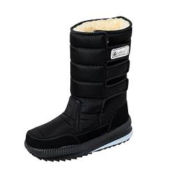 TDEOK Herren Paar Stiefel Winter warm und kalt spritzwassergeschützte Wasserhakenschlaufe verdickte Schneestiefel Herren Schuhe Extra Weit (Black, 41) von TDEOK