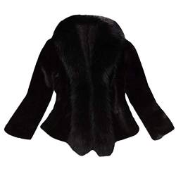 TDEOK Kunstpelz Jacke Damen Winter - Faux Fur Mantel Langarm Pelzmantel Herbst Winter Elegant Warm Felljacke-Fellmantel Fell-Poncho Cardigan FüR Frauen Hochzeit Abend Braut Brautschal Mantel Jacke von TDEOK