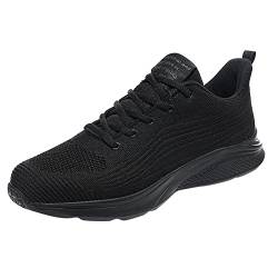 TDEOK Männer Sportschuhe Mode Neues Muster Einfache Feste Mesh Atmungsaktive Bequeme Schnürschuhe Rom Schuhe Herren (Black, 46) von TDEOK