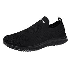 TDEOK Mode Herren Mesh Fliege atmungsaktiv gewebt Leichtgewicht bequemer lässiger Basketball Schuhe Herren (Black, 44) von TDEOK