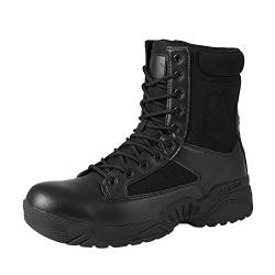 TDEOK Mode Herren Outdoor Bergsteigen Lässige Sportschuhe Schnürschuhe Atmungsaktive Wüstenstiefel mit weichem Schuhspanner Holz Herren (Black, 43) von TDEOK